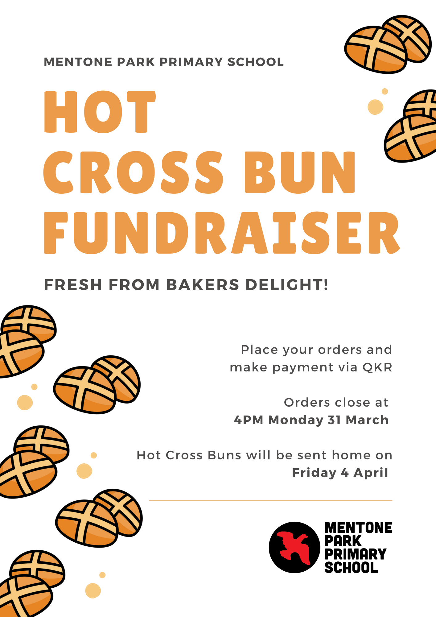 Easter 2025 Hot Cross Buns flyer