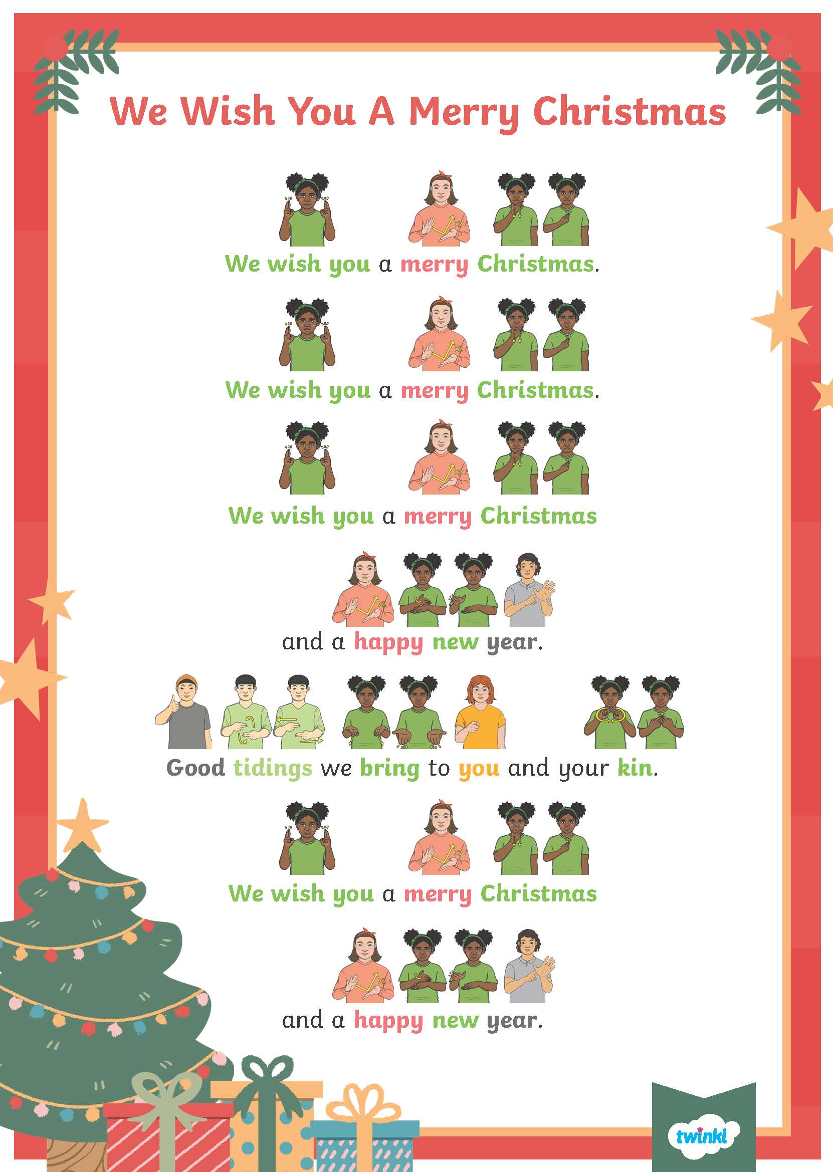 We Wish You a Merry Christmas with Auslan Song Sheet